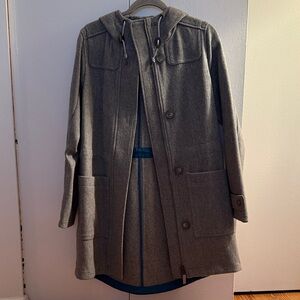 L.L. Bean Gray Hooded Wool Coat